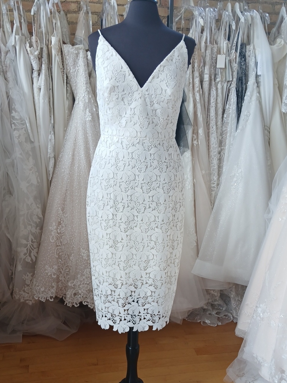 Ivory Lace Bridal Midi Dress